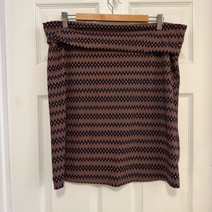 EUC Ellie Kai Ikat Print Ellie Foldover Waistband Stretch Knit Skirt